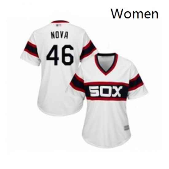 Womens Chicago White Sox 46 Ivan Nova Authentic White 2013 Alternate Home Cool Base Baseball Jersey